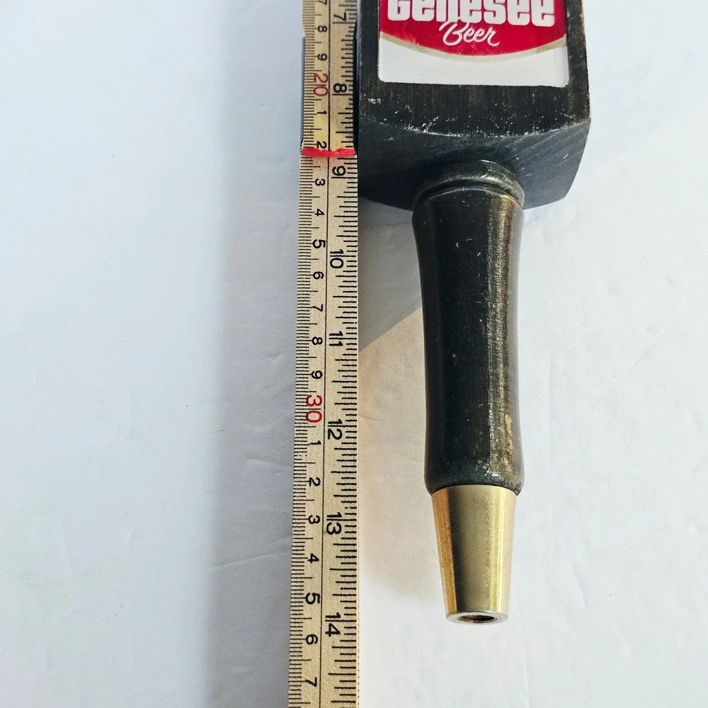 Vintage Genesee Beer Tap Handle Wood Shield Logo Bar Decor Breweriana